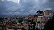 Nuvens carregadas na cidade de Lisboa