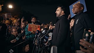 New York mayoral candidate Zohran Mamdani speaks at Dutch Kills Playground on Monday