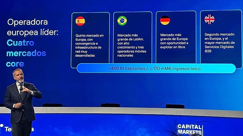 Murtra durante la presentación de la estrategia de Telefónica en el Capital Markets Day el 4 de noviembre de 2025.