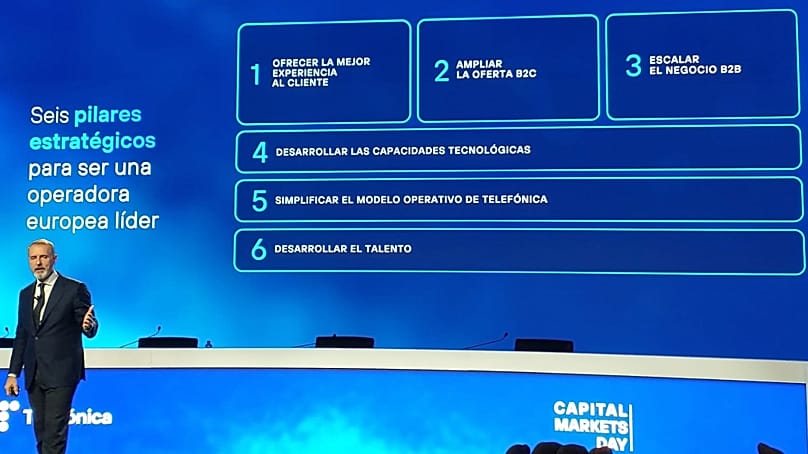 Marc Murtra en la presentación de la estrategia de Telefónica el 4 de noviembre de 2025, el CEO explica los pilares de la compañía para el futuro inmediato.