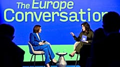 Maia Sandu, Präsident der Republik Moldau, während des Euronews EU-Erweiterungsgipfels in Brüssel. 