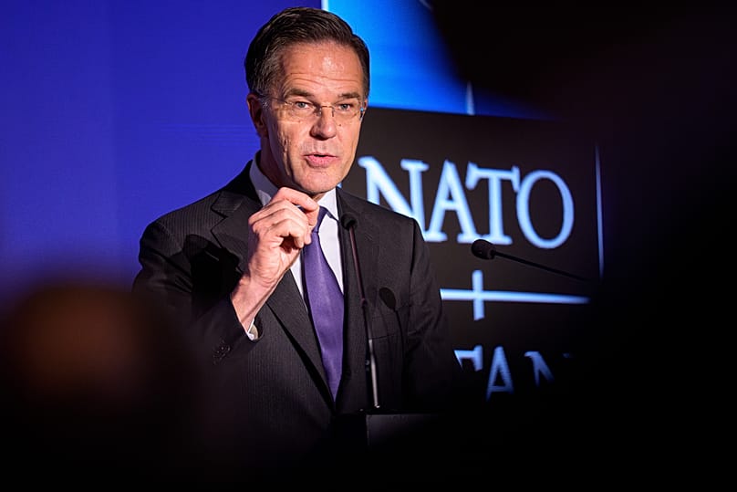 NATO Secretary General Mark Rutte speaks during the NATO Industry Forum in Bucharest, 6 November, 2025
