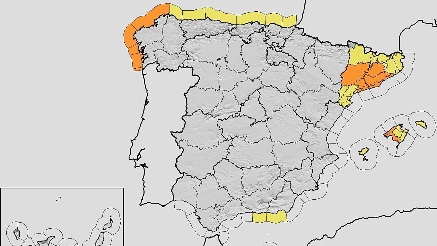 Alerta naranja en Cataluña y Galicia por lluvias y viento, 6 de noviembre de 2025