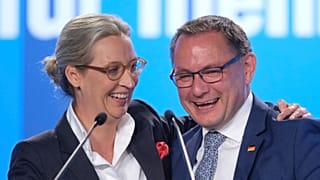 La co-presidente dell'AfD Alice Weidel e Tino Chrupalla