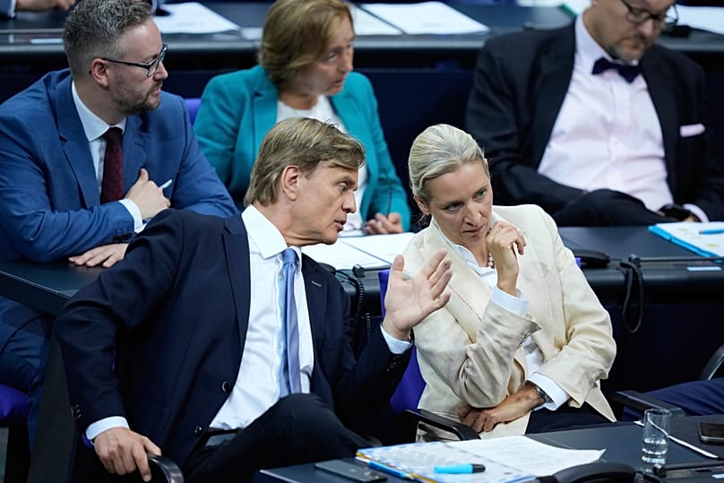 Alice Weidel, co-leader of the AfD, attends a debate about the budget in the Bundestag in Berlin, 9 July, 2025