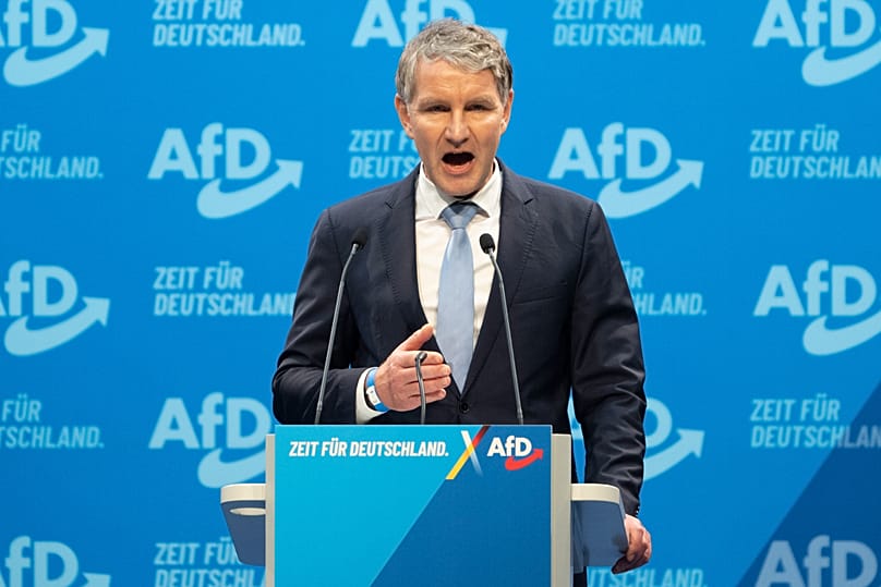 Björn Höcke, AfD leader of the parliamentary group in Thuringia, takes part in a national convention in Riesa, 12 January, 2025