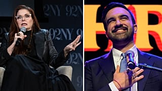 Actress Debra Messing (left) faces backlash after calling Zohran Mamdani a 'jihadist'