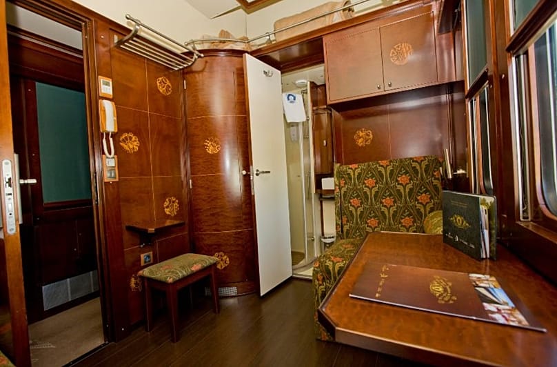 The Grand Class cabin on the Al Andalus train at night