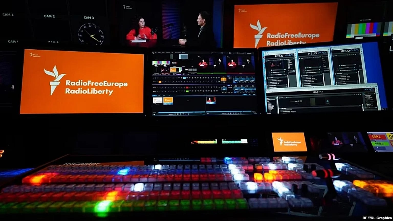 A Szabad Európa Rádió/Szabadság Rádió (RFE/RL) stúdiója a prágai központban