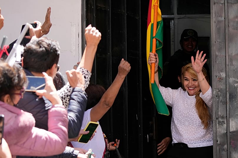 Áñez, a su salida de prisión.