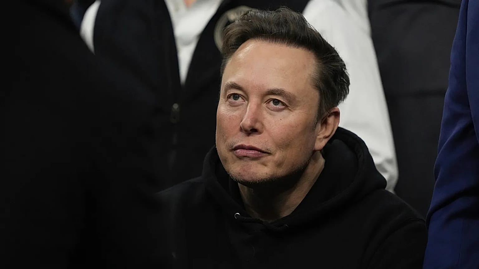 FILE - Elon Musk attends the finals for the NCAA wrestling championship, Saturday, March 22, 2025, in Philadelphia. (AP Photo/Matt Rourke, file)