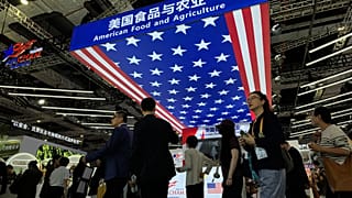 Visitors at the China International Import Expo, in Shanghai, China. 6 November 2025