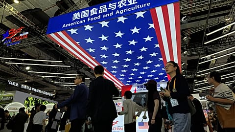Visitors at the China International Import Expo, in Shanghai, China. 6 November 2025
