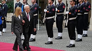 Mahmoud Abbas, en visite à Rome après sa rencontre avec le pape Léon XIV, a rencontré Mattarella et Meloni.