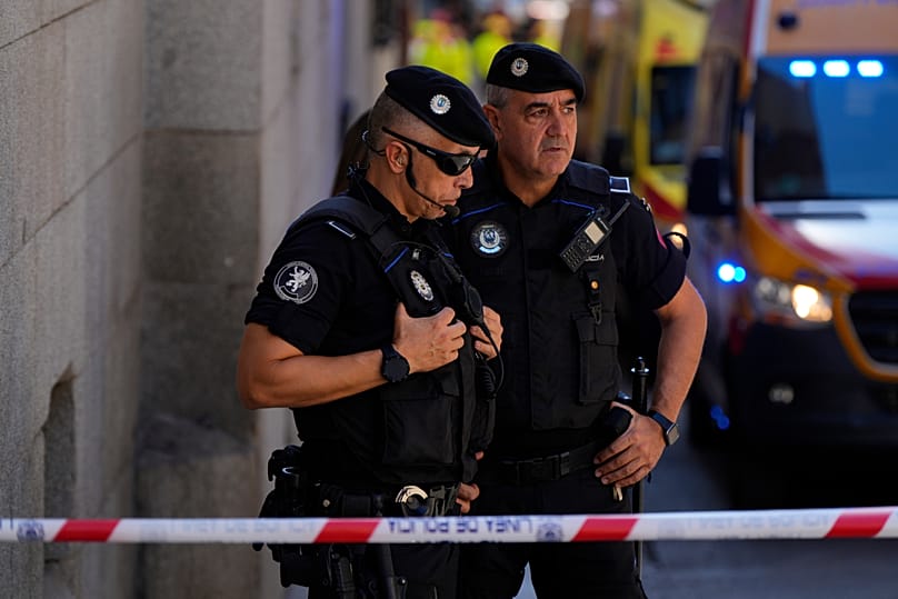 Spanish police on the street in Madrid, 7 October, 2025