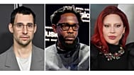 This combination of photos show Jack Antonoff, left, Kendrick Lamar, center, and Lady Gaga