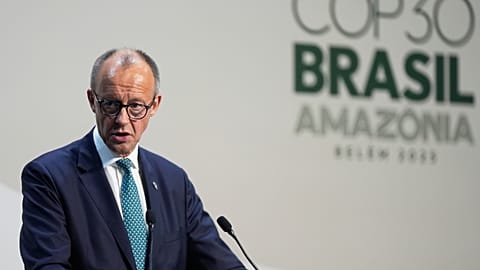 Le chancelier allemand Friedrich Merz (CDU) au Brésil, le 7 novembre 2025 
