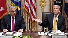 Başkan Donald Trump, sağda, Macaristan Başbakanı Viktor Orban ile 7 Kasım 2025 Cuma günü Washington'da Beyaz Saray'ın Kabine Odası'nda bir araya geldi