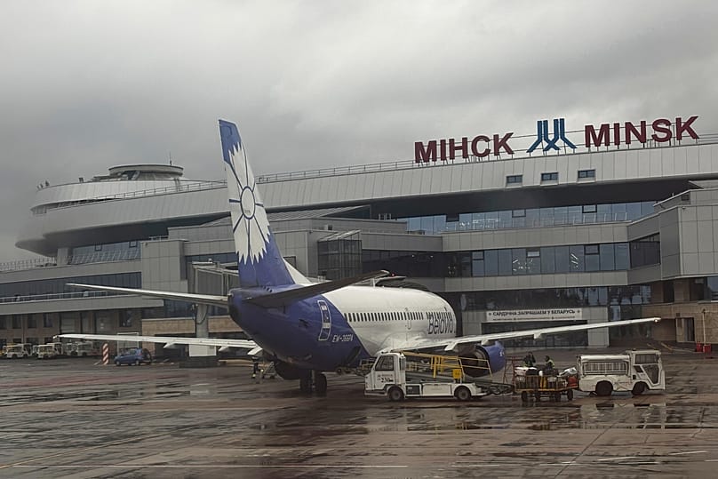A Boeing 737-300 from Belarusian national carrier Belavia parked at Minsk National Airport, 16 September, 2025