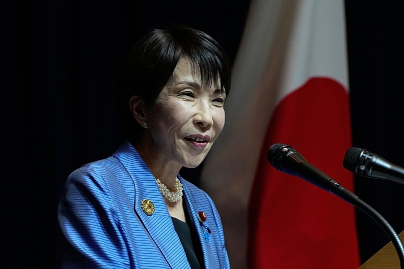 Japanese Prime Minister Sanae Takaichi speaks during a press conference after the APEC Summit in Gyeongju, 1 November, 2025