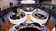 FILE - In this March 27, 2017 file photo, a general view of the trading room at the German stock market pictured in Frankfurt, Germany.