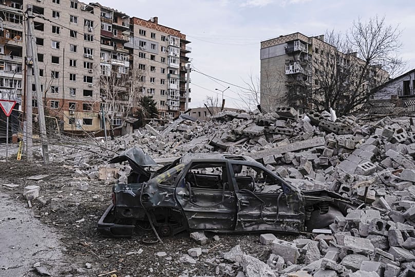 FILE - In this photo provided by Ukraine's 93rd Kholodnyi Yar Separate Mechanized Brigade press service, a view of Pokrovsk,  March 25, 2025. 