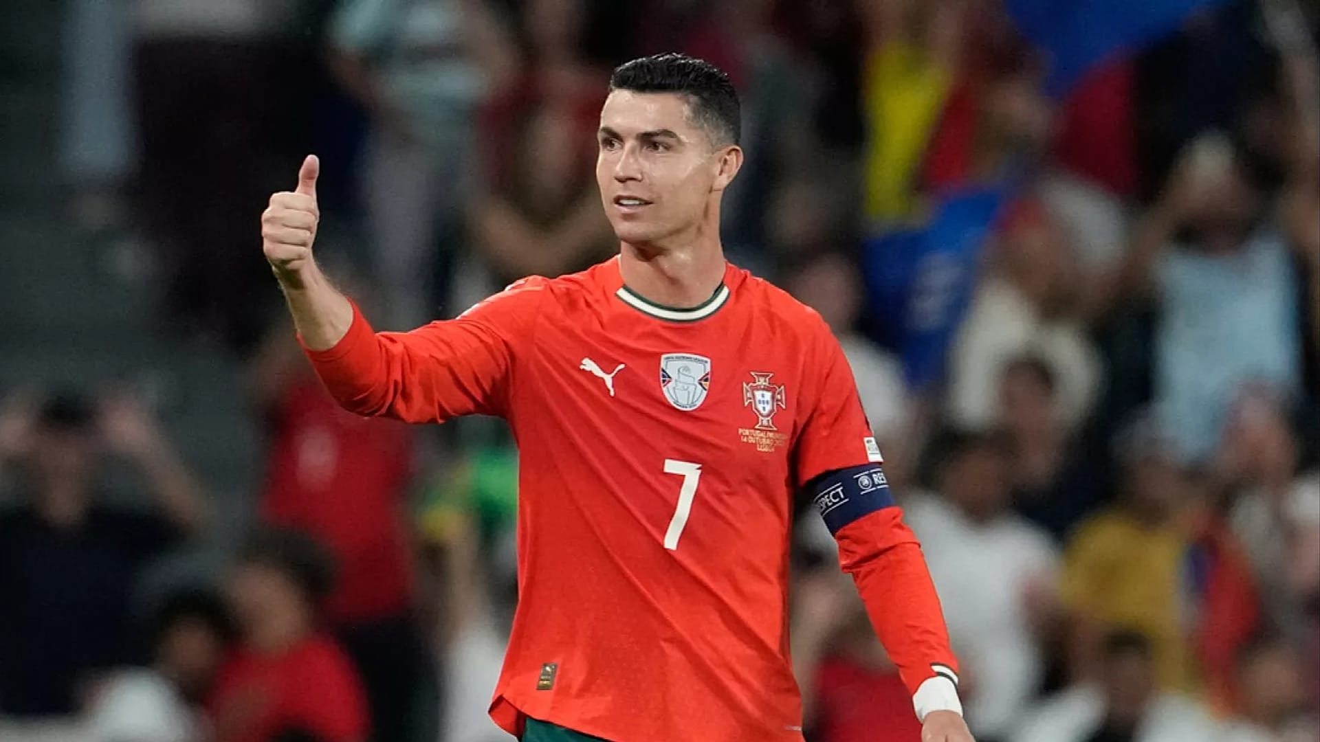 Cristiano Ronaldo lors d'un match de qualification pour la Coupe du monde 2026 entre le Portugal et la Hongrie à Lisbonne