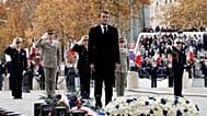 El presidente francés, Emmanuel Macron, asiste a los actos conmemorativos del 107 aniversario del Armisticio del 11 de noviembre de 1918.