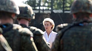 FILE: Ursula von der Leyen speaks to soldiers from the German army in Weissenfels, 16 August 2016