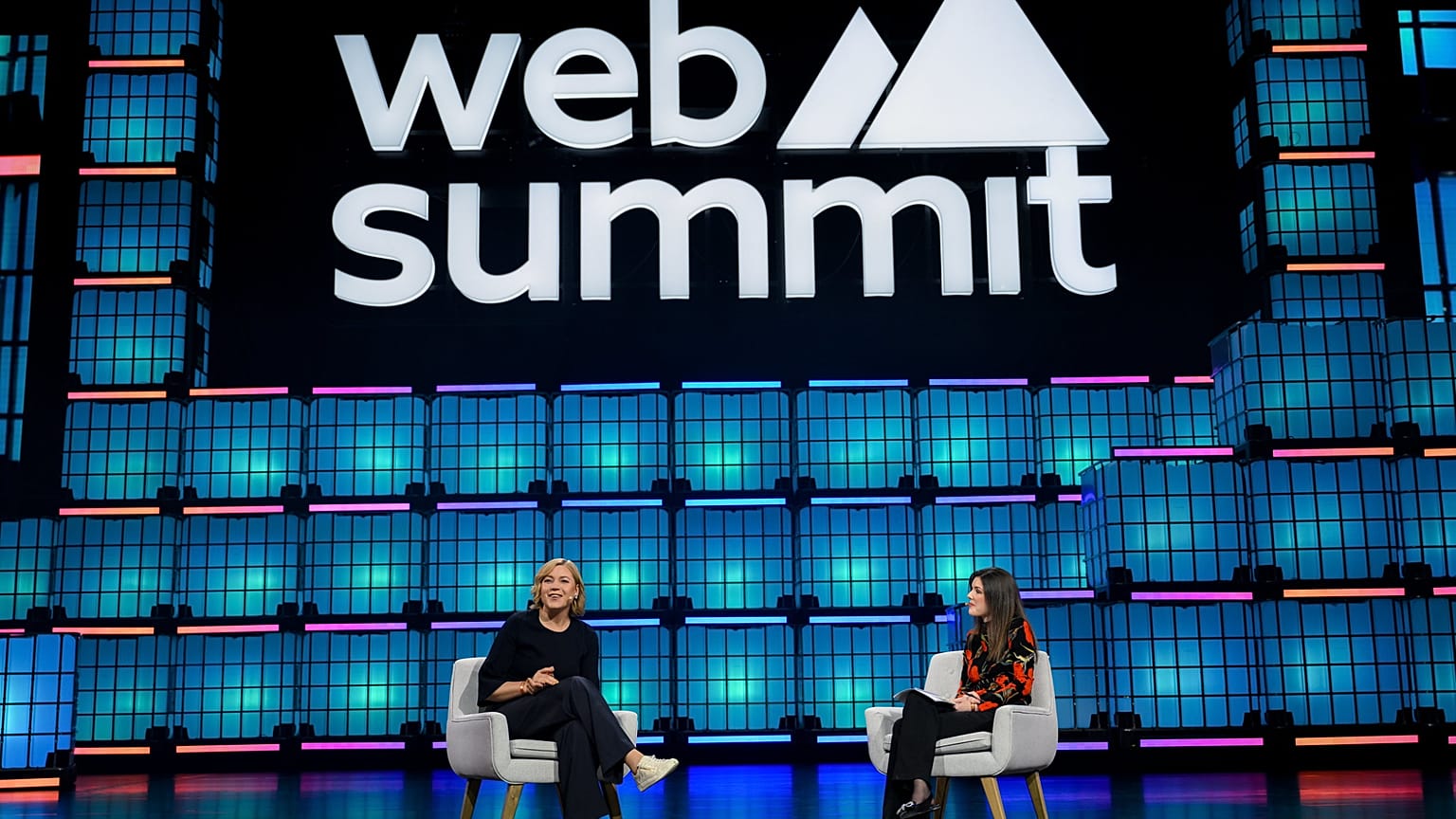 European Commissioner Henna Virkkunen talking to Euronews at the WebSummit in Lisbon. 