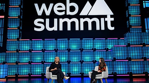 European Commissioner Henna Virkkunen talking to Euronews at the WebSummit in Lisbon. 