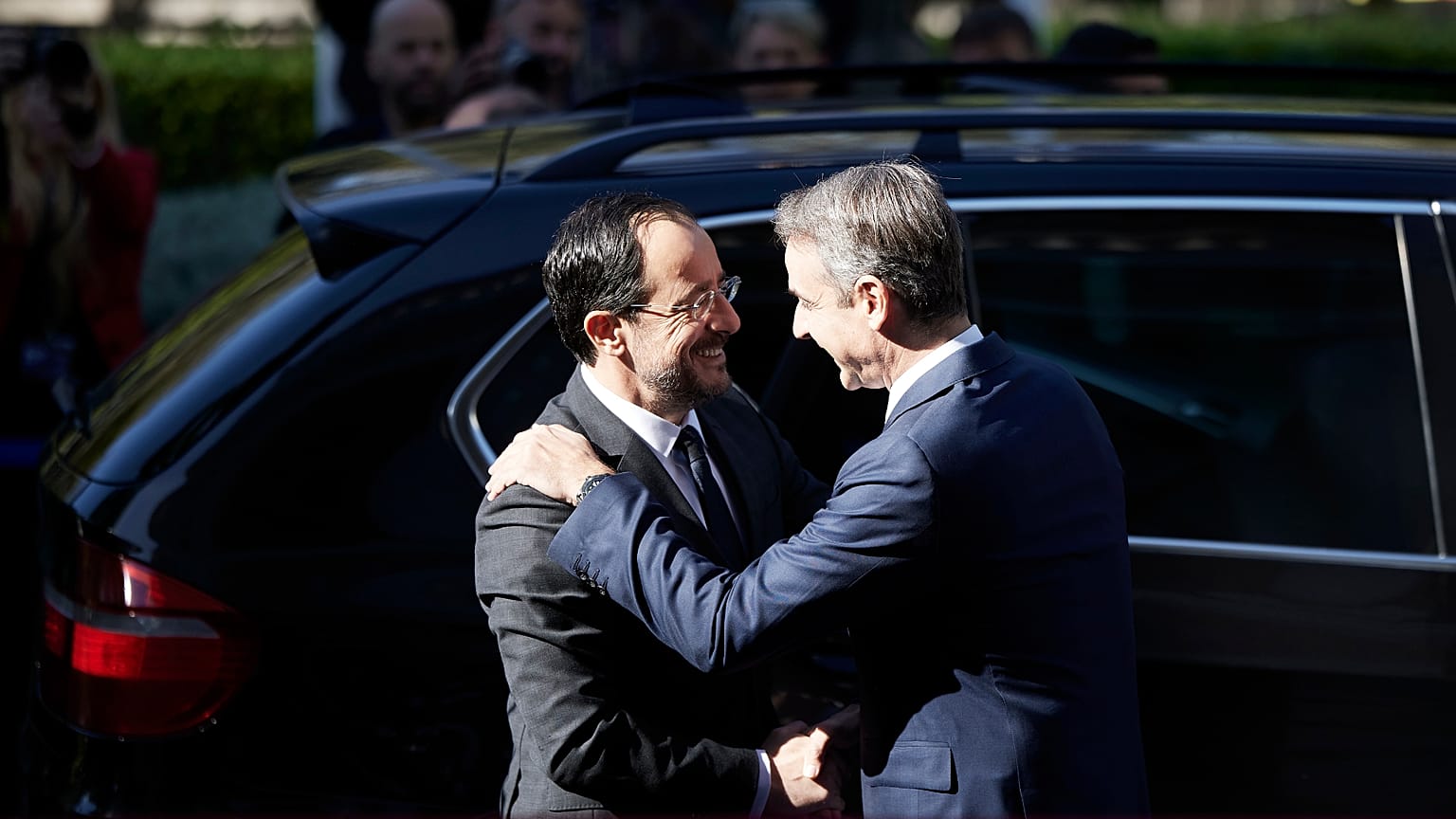 Η συνάντηση Μητσοτάκη - Χριστοδουλίδη στο Μέγαρο Μαξίμου