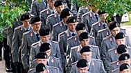 New recruits of the German Army Bundeswehr attend a ceremony to take their oath in front of the North Rhine-Westphalia state parliament in Duesseldorf, Germany, Sept 4 2025.