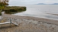 Alacsony vízállás Balatonbogláron 2025. október 21-én