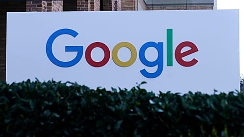 FILE - A Google sign is displayed at the company's office in San Francisco, April 12, 2023.