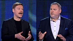 Οι ευρωβουλευτές Martin Schirdewan (Η Αριστερά) και Riho Terras (Ευρωπαϊκό Λαϊκό Κόμμα) στο The Ring απόψε.