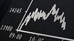 File - The Dax curve on the Frankfurt Stock Exchange depicts falling prices. 24 Februaray 2022