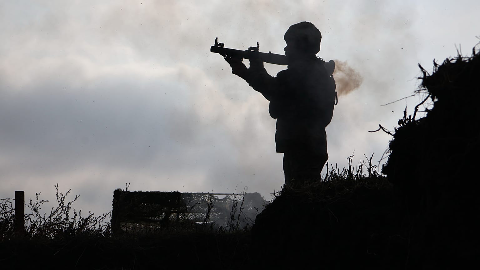 In this photo provided by Ukraine's 65th Mechanized Brigade press service, a soldier fires from a RPG-7 during training in the Zaporizhzhia region, Ukraine, Nov. 5, 2025