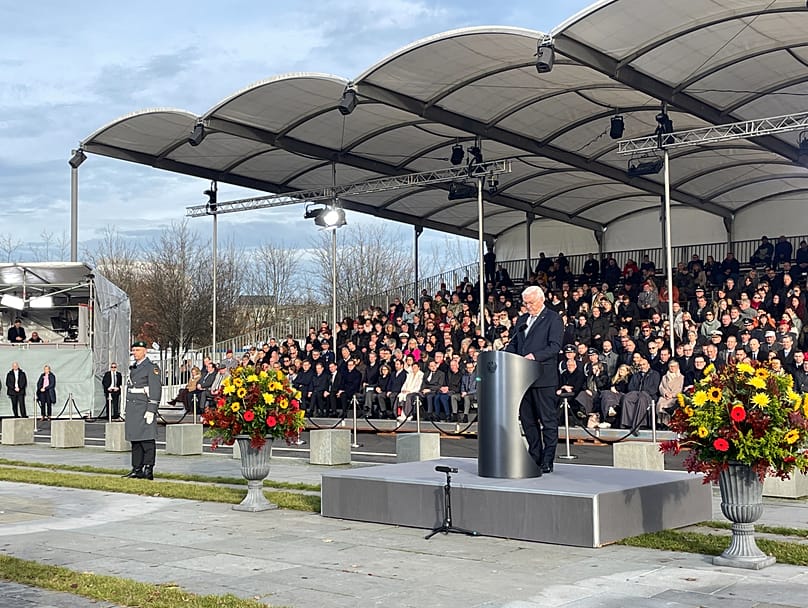 Bundespräsident Frank-Walter Steinmeier bei seiner Rede, 12.11.2025