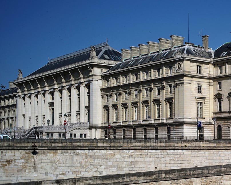 The Palais de Justice courthouse in Paris, 8 April, 2020