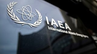 شعار الوكالة الدولية للطاقة الذرية في فيينا، النمسا، الاثنين، 23 يونيو/حزيران 2025.