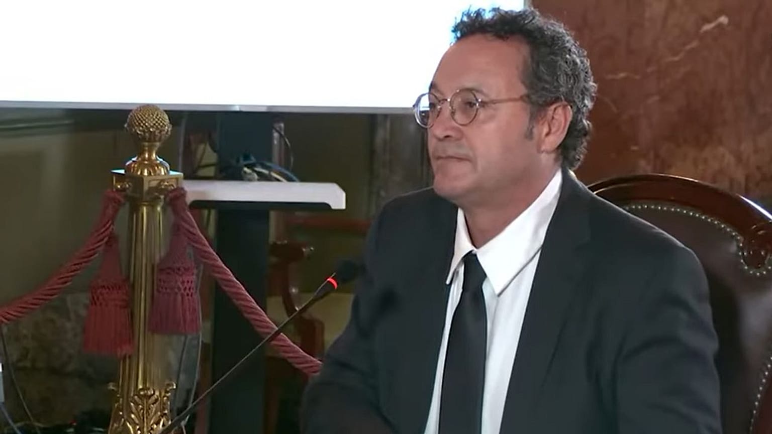 Álvaro García Ortiz, durante un momento de su comparecencia este miércoles, 12 de noviembre de 2025, durante su juicio