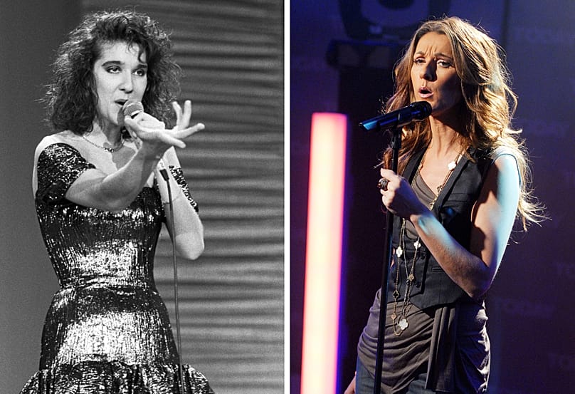 Céline Dion, seen on left performing 'Ne partez pas sans moi' during preliminary competitions of the "Grand prix eurovision de la chanson" in Switzerland - 7 February 1988