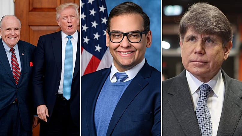 (1) Giuliani és Trump - (2) Santos) - (3) Blagojevic