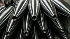 The forged steel bodies of artillery shells at the largest state-owned military enterprise in Bulgaria, “Vazov Machine-Building Works” (VMZ) in Sopot. 