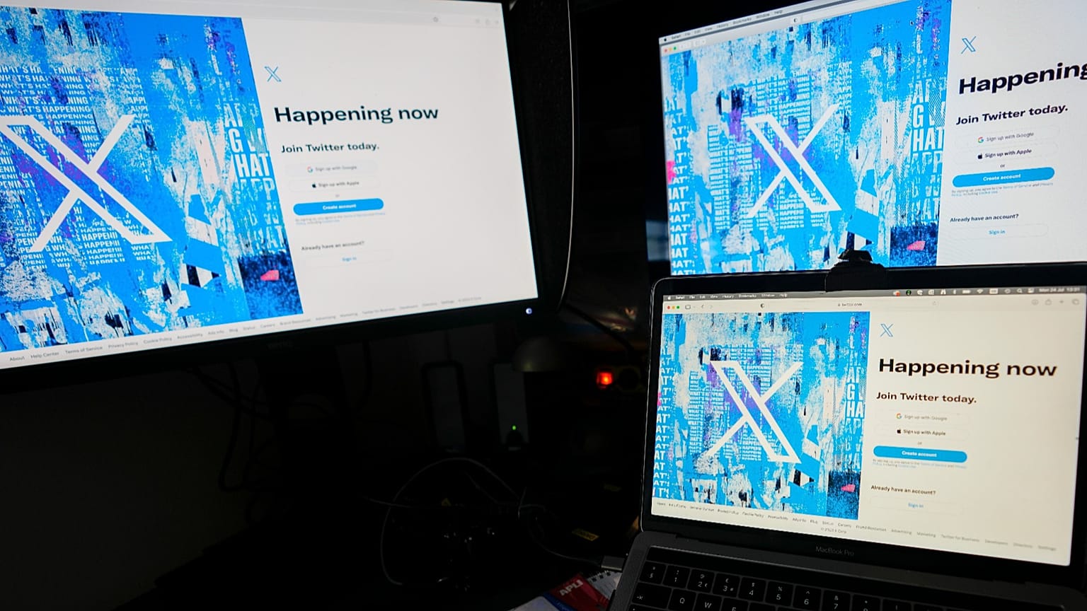 La página de inicio de X se ve en un ordenador, 24 de Julio de 2023