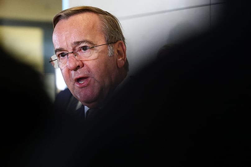 German Defence Minister Boris Pistorius addresses the media at the Bundestag in Berlin, 13 November, 2025