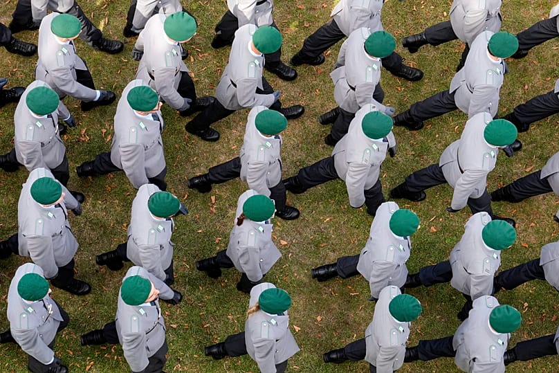 New recruits of the German Army attend a ceremony in Düsseldorf, 4 September, 2025