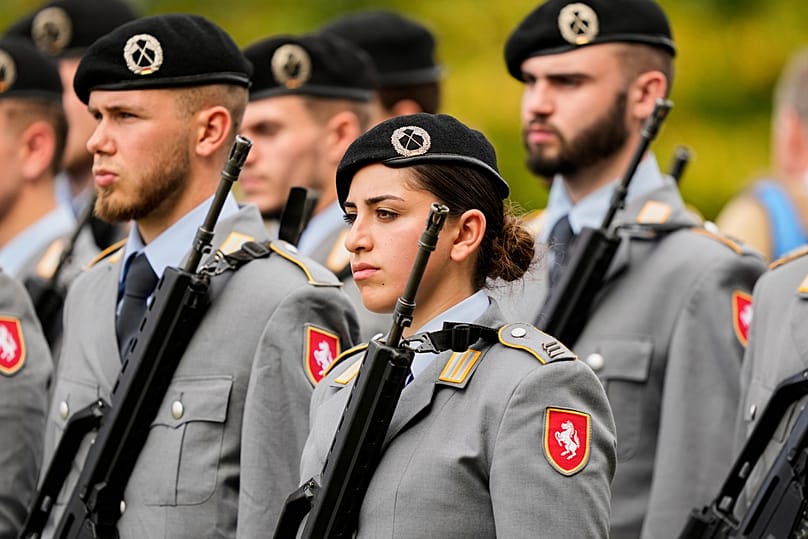 New recruits of the German Army attend a ceremony in Düsseldorf, 4 September, 2025