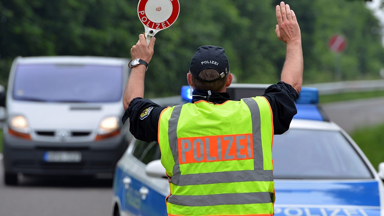 Fotónk illusztráció - rendőri ellenőrzés az egyik autópályán